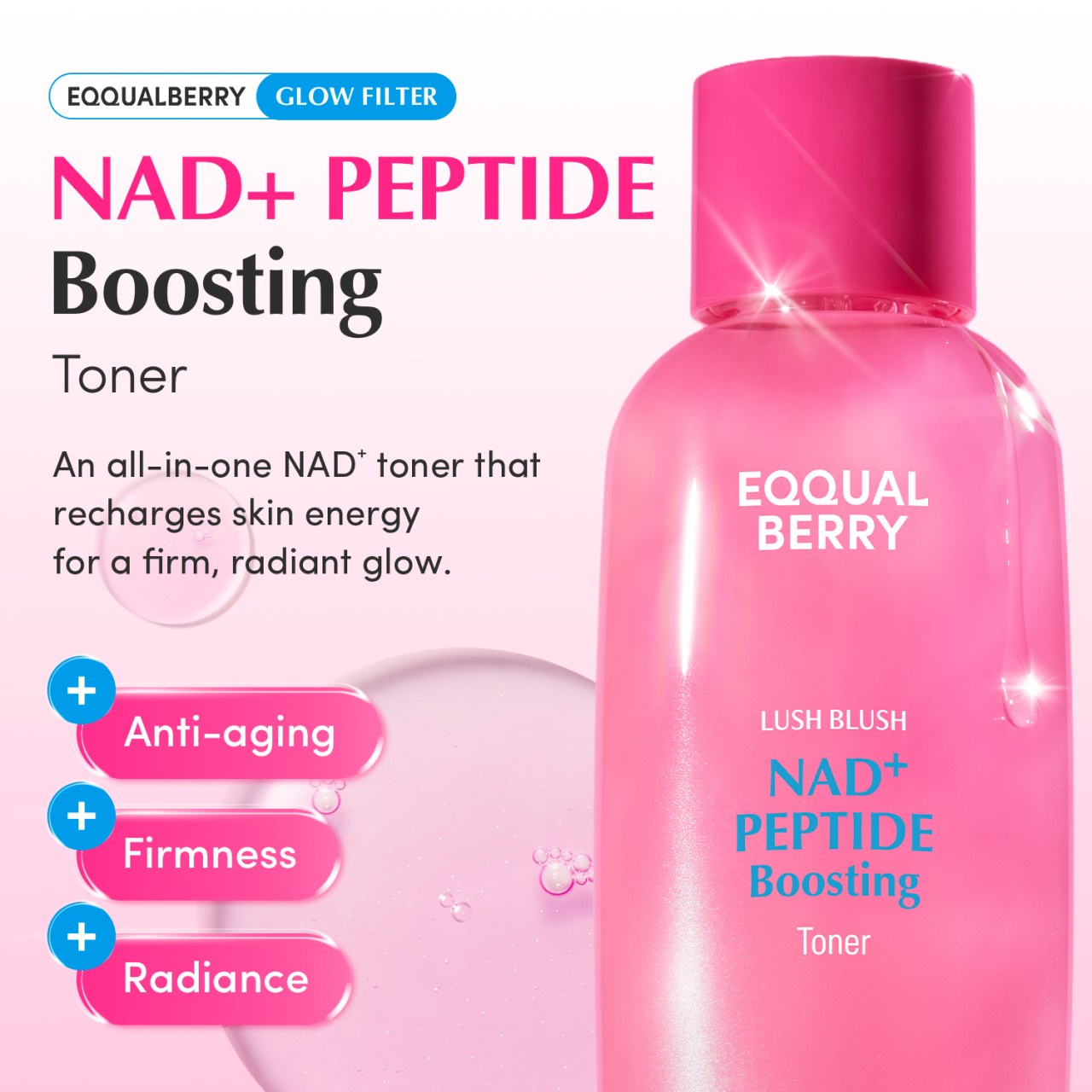 Nước hoa hồng chống lão hóa Eqqualberry NAD+ Peptide Boosting Toner 150ML - Ảnh 17