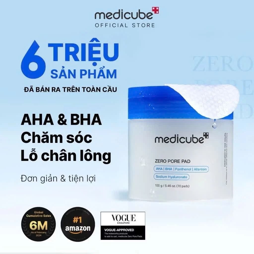 Toner pad chăm sóc da nhạy cảm Medicube Toner Zero Pore Pad Mild (155G/ 70 miếng) - Ảnh 5