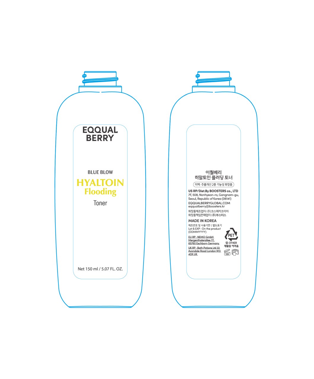 Nước hoa hồng cấp ẩm Eqqualberry Hyaltoin Flooding Toner 150ML - Ảnh 3